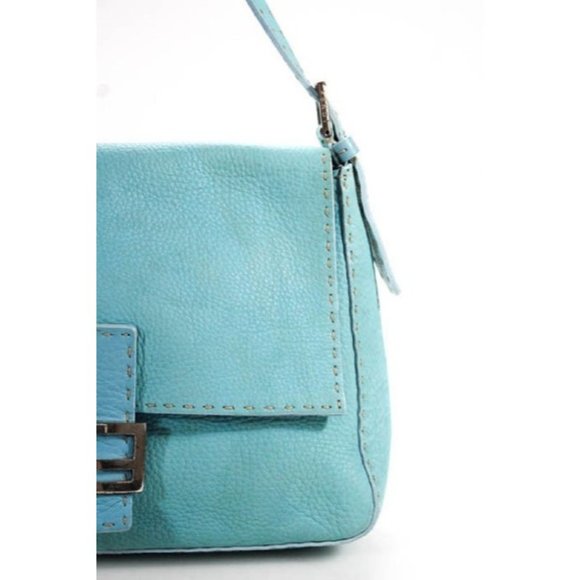 FENDI Mamma Selleria Soft Turquoise Baguette - Picture 7 of 10
